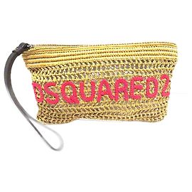 Bolsa de mão em couro e ráfia Dsquared2 Marrom
