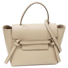 Céline Bolsa de cinto em couro de bezerro texturizado Celine 2way Bag 189003ZVA.18LT Bege