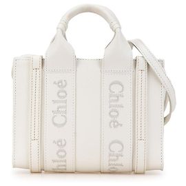 Chloé Chloe Woody Mini Leather 2WAY Handbag White