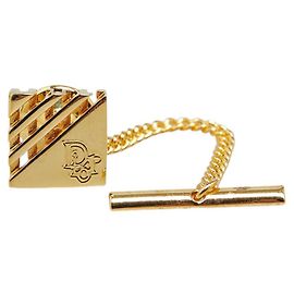 Alfinete de gravata com logotipo dourado da Dior Dourado