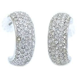 Swarovski Silver Plated Crystal Half Hoop Earrings Other