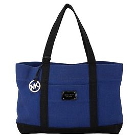 Michael Kors Canvas Logo Tote Bag Blue