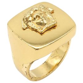 Versace Medusa Signet Ring Gold Golden