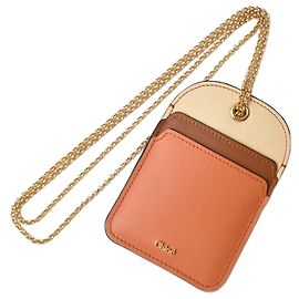 Chloé Portacarte/portadocumenti Chloe WALDEN con catena, Ebano morbido Marrone