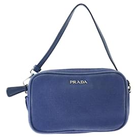 Prada-Prada Blue Canvas Mini Handbag Clutch-Blue
