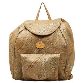 Etro Nylon Paisley Backpack Beige