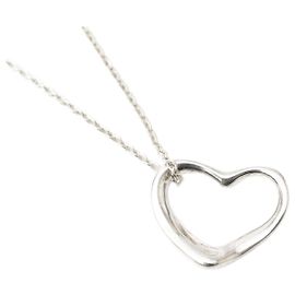 Tiffany & Co. Silver Open Heart Necklace/Pendant Silvery