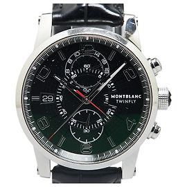 Montblanc Timewalker Twin Fly aus Edelstahl Schwarz