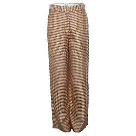 Lanvin, checkered pantalon Brown Multiple colors Orange