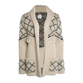 Anine Bing, ethnischer Fransen-Cardigan Schwarz Andere