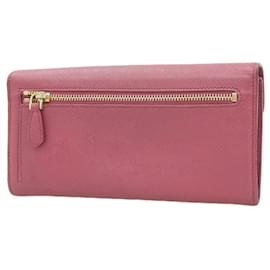Prada-Prada Bicolor Leather Long Wallet-Pink