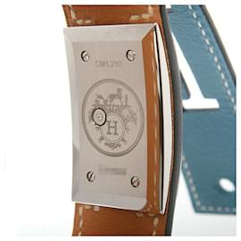 Hermès-Hermes Quartz Watch Stainless Steel Leather-White