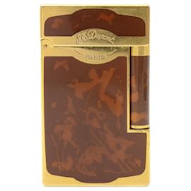 Autre Marque-S.T.Dupont Gold Marble Line 2 Double Flame Lighter-Golden