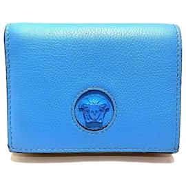 Versace-Versace Medusa Logo Bifold Wallet-Blue