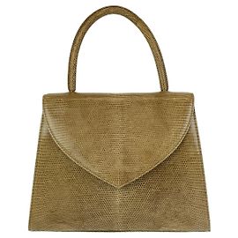 Yves Saint Laurent Lizard Handbag Beige