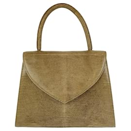 Sac à main en lézard Yves Saint Laurent Beige