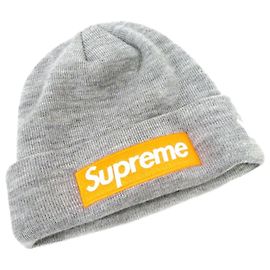 Supreme Box Logo Strickmütze Unisex Braun