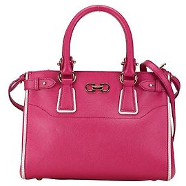 Bolsa de couro Gancini 2WAY da Salvatore Ferragamo Rosa