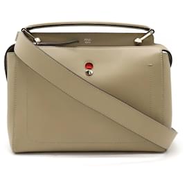 Fendi-Fendi Dotcom Leather Handbag 8BN293-Grey