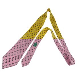 Hermès-Hermes Ship Pattern Silk Tie-Yellow