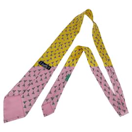 Hermès-Hermes Ship Pattern Silk Tie-Yellow