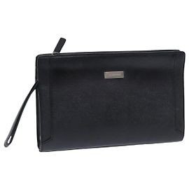 Borsa a tracolla in pelle nera e argento di BURBERRY Auth bs17954 Nero Argento