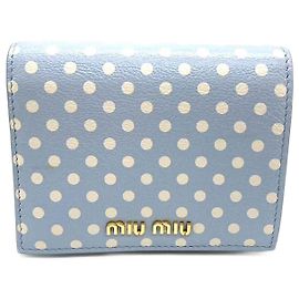 Miu Miu Madras Mini Cartera de Cuero Azul Blanco Azul