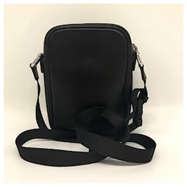 Fendi-Fendi Leather Shoulder Bag Black Neon Yellow-Black
