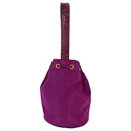Prada-Prada Nylon Python Logo Bead Shoulder Bag-Purple