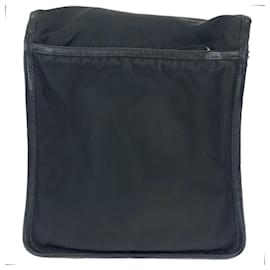 Prada-Prada Nylon Tessuto Logo Plate Shoulder Bag-Black