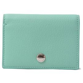 Tiffany & Co Tiffany Leather Vertical Fold Card Case Blue