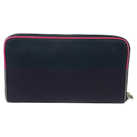 Prada-Prada Nylon Tessuto Long Wallet Black Pink-Black