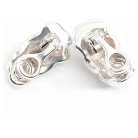 Hermès-Hermes Silver Twist Design Earrings-Silvery