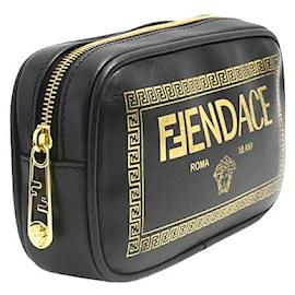 Fendi-Fendi Leather Camera Shoulder Bag Black-Black