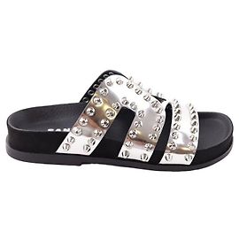 Sandro Lackleder-Mules Silber