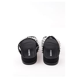 Sandro-Patented leather mules-Silvery