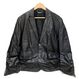 Versace Black Leather Jacket Men Other