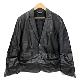 Versace-Versace Black Leather Jacket Men-Other