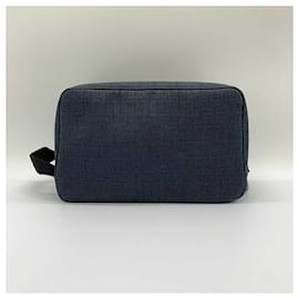 Hermès-Hermes Clutch Bag Globetrotter MM Navy Canvas-Blue