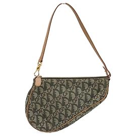 Dior Canvas Leder Trotter Satteltasche Khaki MC0071 Grün