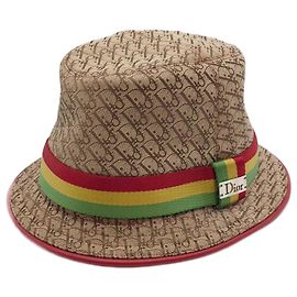 Dior Canvas Leather Rastatrotter Hat Beige