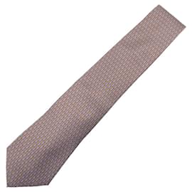 Hermès-Hermes Silk Tie Gold Purple-Other