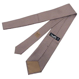 Hermès-Hermes Silk Tie Gold Purple-Other
