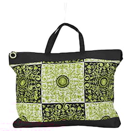 Versace-Versace Medusa Nylon Tote Bag Black Yellow-Black