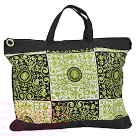 Versace-Versace Medusa Nylon Tote Bag Black Yellow-Black