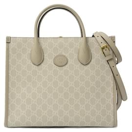 Gucci-Gucci GG Supreme Canvas Tote Bag-Beige