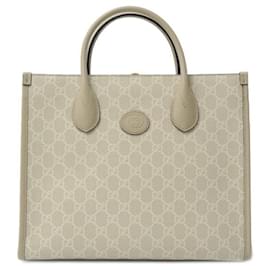 Gucci-Gucci GG Supreme Canvas Tote Bag-Beige