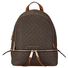 Michael Kors Monogram Backpack Brown PVC Leather Brown