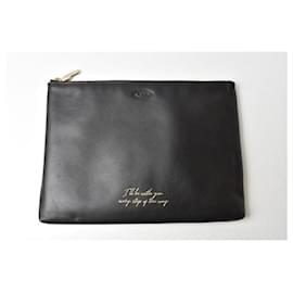 Tod's-Tod's Soft Leather Clutch Bag Black-Black