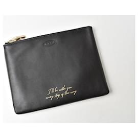 Tod's-Tod's Leather Clutch Pouch Black-Black